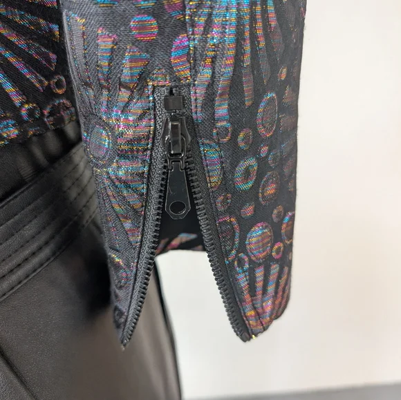 Rebecca Minkoff IridescentMotto Black Fabric Jacket In Size XXS